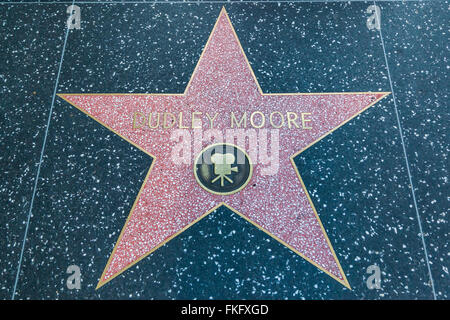 HOLLYWOOD, CALIFORNIA - 8 Febbraio 2015: Dudley Moore's Hollywood Walk of Fame star on Febbraio 8, 2015 a Hollywood, CA. Foto Stock