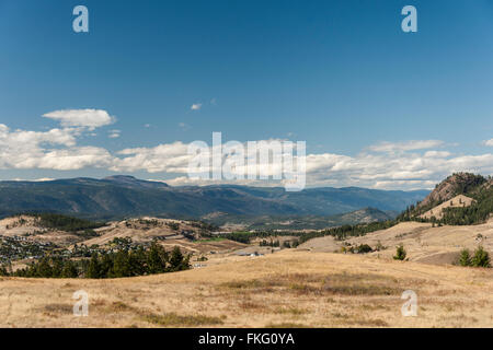 Colline sopra di Kelowna e Rutland sulla strada McCulloch BC Canada Foto Stock