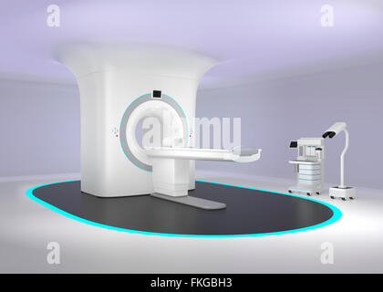 MRI camera con soffitto senza giunture design, fanno di rilassarsi umore per ridurre il paziente lo stress. Design originale. Foto Stock
