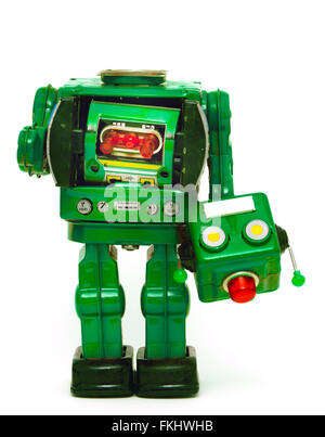 Verde robot retrò ha perso la sua testa Foto Stock