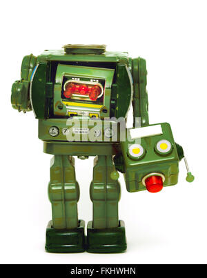 Verde robot retrò ha perso la sua testa Foto Stock