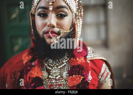 Harnaam Kaur, il barbuto Dame corpo attivista positivo. Foto Stock