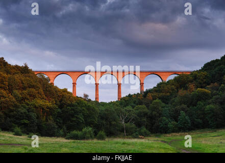 Viadotto Hownsgill vecchio ponte della ferrovia ora parte del modo Waskerley nella Contea di Durham Foto Stock