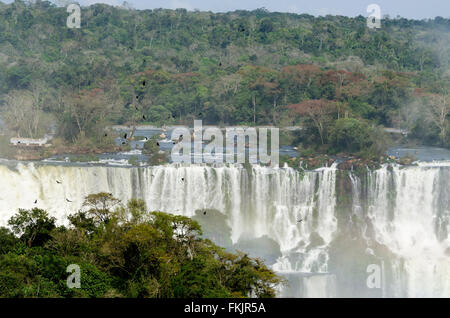Cascata cascate Iguacu in Brasile e in Argentina Foto Stock