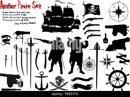 Un altro grande Set pirata Illustrazione Vettoriale