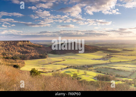 Sutton Bank, Lago Gormire, cappa Hill e la valle di York. Foto Stock