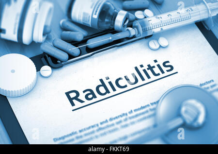 Diagnosi Radiculitis. Concetto medico. Foto Stock