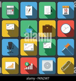 Set di icone in uno stile piatto Illustrazione Vettoriale