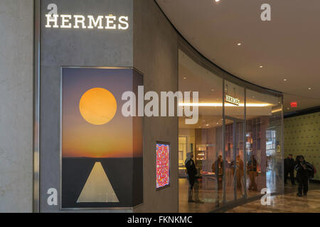 Hermes Store, luogo di Brookfield nel Battery Park City, NYC, STATI UNITI D'AMERICA Foto Stock