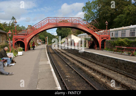 Stazione di Goathland passerella Foto Stock