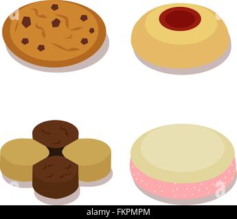 Isometrica i cookie di piccole dimensioni, vettore Illustrazione Vettoriale
