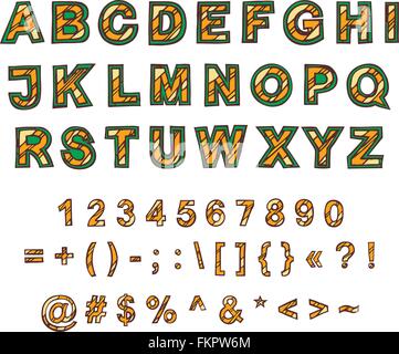 Vector decorative alfabeto inglese, disegnati a mano Illustrazione Vettoriale