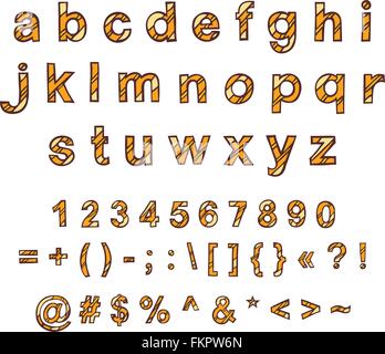 Vector decorative alfabeto inglese, disegnati a mano Illustrazione Vettoriale