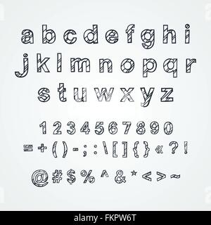 Vector decorative alfabeto inglese, disegnati a mano Illustrazione Vettoriale