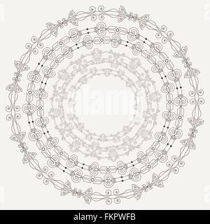 Set di quattro eleganti cornici in filigrana in stile vintage Illustrazione Vettoriale