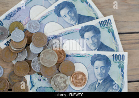 Yen giapponese note. Valuta del Giappone Foto Stock