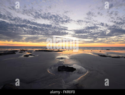 Tramonto, Cable Beach, Broome, regione di Kimberley, Western Australia, WA, Australia Foto Stock