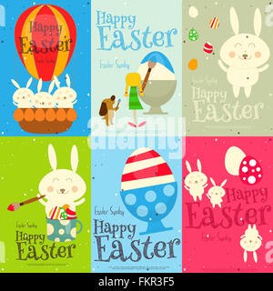 Carte di pasqua Set. Mini Poster Collection. Foto Stock