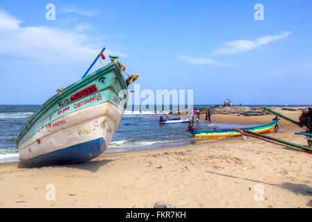 Kovalam Beach, Covelong, Chennai, nello Stato del Tamil Nadu, India Foto Stock