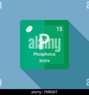 Elemento chimico piatto di fosforo Illustrazione Vettoriale