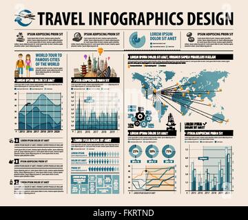 Viaggio. Impostare gli elementi di una infografica. illustrazione vettoriale Illustrazione Vettoriale