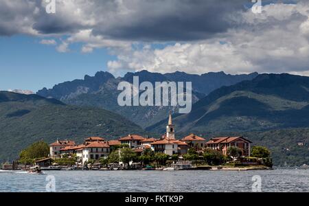 Isola dei Pescatori, Lago Maggiore, Piemonte, Lombardia, Italia Foto Stock