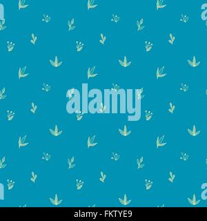 Vector pattern senza giunture di una varietà di disegnati a mano foglie e rami. Doodle Illustrazione Vettoriale