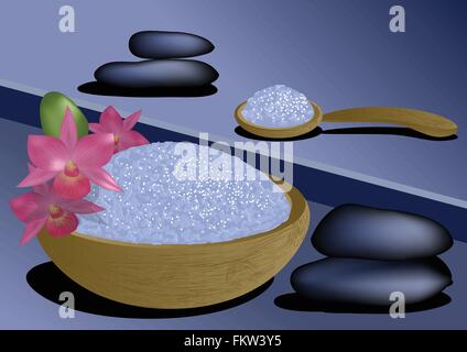 Prodotto spa e fiori di orchidea. 10 EPS Illustrazione Vettoriale