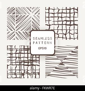 Set di quattro astratto vettore seamless pattern grunge Illustrazione Vettoriale