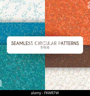 Set di quattro vettore senza giunture astratti modelli di dipinte a mano e anelli Illustrazione Vettoriale