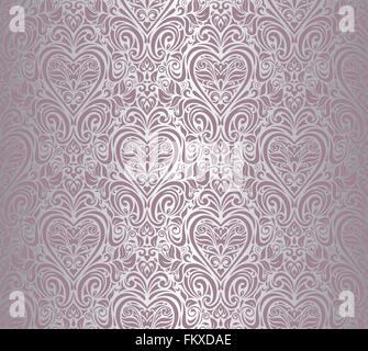 Pallido, Wedding, rosa e argento vintage di lusso wallpaper design Illustrazione Vettoriale