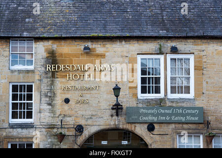 Redesdale Arms Hotel. Moreton in Marsh. Cotswolds, Gloucestershire, Inghilterra Foto Stock