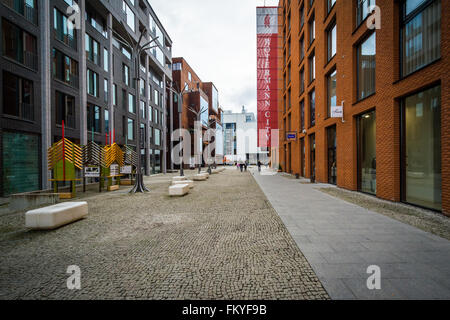 Edifici moderni nel quartiere Rotermann, a Tallinn in Estonia. Foto Stock