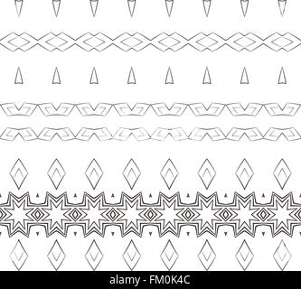 Set di vettore modellato in filigrana spazzole Illustrazione Vettoriale