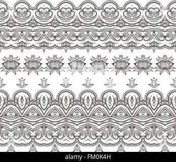 Set di vettore modellato in filigrana spazzole Illustrazione Vettoriale