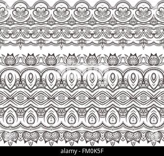 Set di vettore modellato in filigrana spazzole Illustrazione Vettoriale