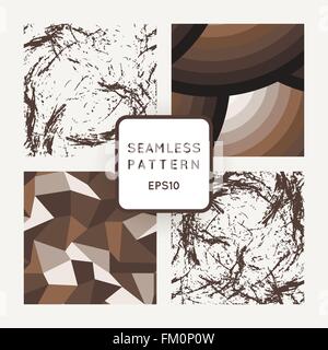 Set di vettore modelli senza giunture di poligoni e cerchi Illustrazione Vettoriale