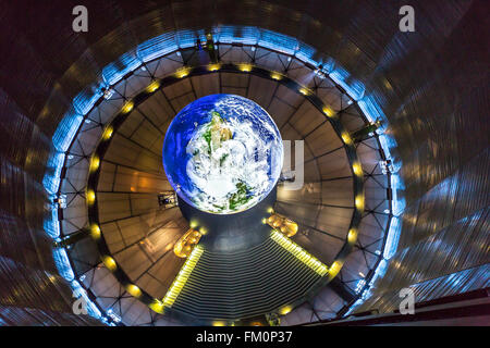 Il gasometro di Oberhausen, Germania, più alto d'Europa exhibition hall, 117 metri di altezza e il nuovo polo fieristico, meraviglie della natura, Foto Stock