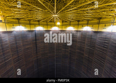 Il gasometro di Oberhausen, Germania, più alto d'Europa exhibition hall, 117 metri di altezza e il nuovo polo fieristico, meraviglie della natura, Foto Stock