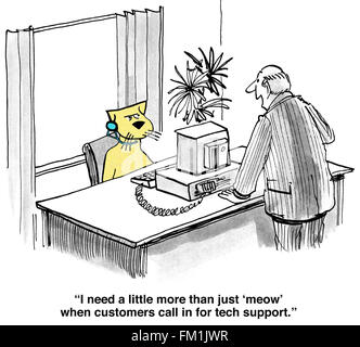 Cartoon business circa il cattivo servizio clienti. Foto Stock