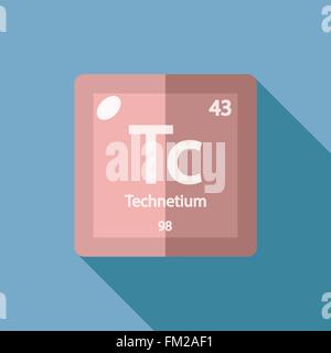 Elemento chimico tecnezio Flat Illustrazione Vettoriale