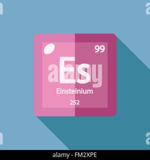 Elemento chimico Einsteinium Flat Illustrazione Vettoriale