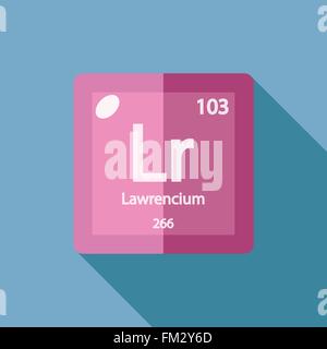 Elemento chimico Lawrentio Flat Illustrazione Vettoriale