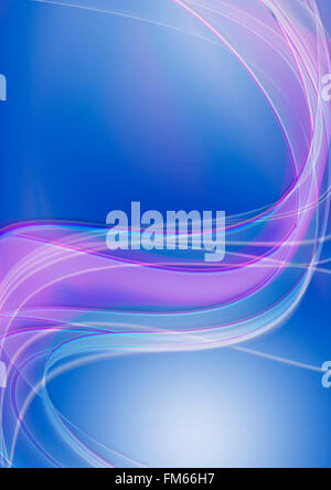 Abstract sfondo blu con linee fluide Foto Stock