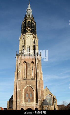 La nuova chiesa (Nieuwe Kerk) dal 1381 nella città di Delft. Paesi Bassi Foto Stock