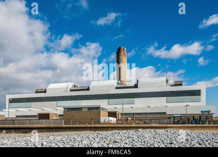 Aberthaw Power Station in spiaggia di Aberthaw nel Galles del Sud Foto Stock