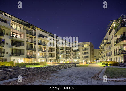 Una vista esterna del Tangen sviluppo residenziale in Kriistansand. Progettato da Arkitektkontoret Kari Nissen Brodtkorb come. Foto Stock