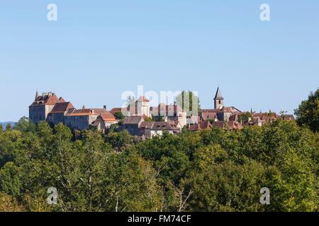 Francia, Lot, Loubressac, etichettati Les Plus Beaux Villages de France (i più bei villaggi di Francia), il villaggio Foto Stock