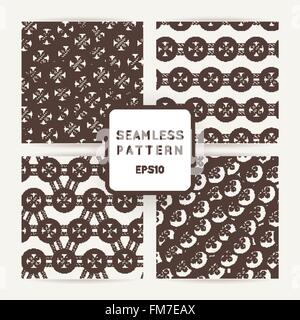 Set di vettore modelli senza soluzione di continuità con i pulsanti. Illustrazione Vettoriale