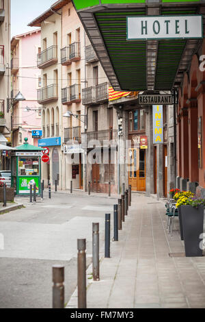 Hotel e case,Camprodon,Catalogna,Spagna. Foto Stock